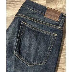 J. Crew Men's Straight Leg Dark Wash Mid Rise Blue Jeans Size 32x34
